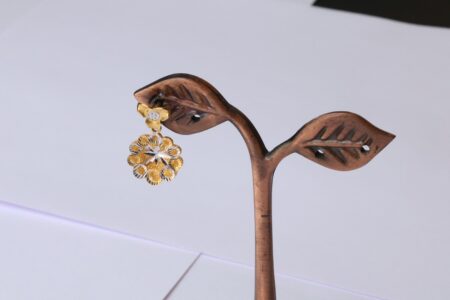 Timeless Two-Tone Gold Floral Cluster Drop Earrings