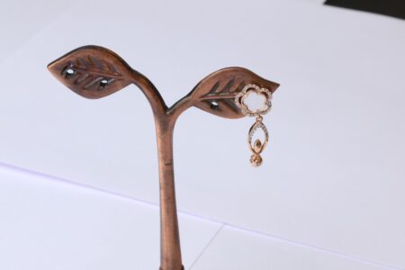 Elegant Rose Gold Clover Drop Earrings