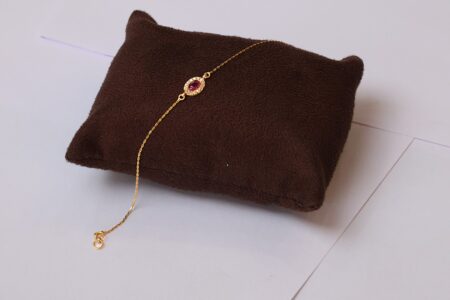 Ruby Center Gold Bracelet