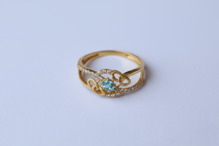 Eternal Elegance Blue Zircon and White Sapphire Solitaire Ring