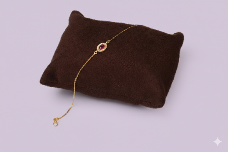Ruby Center Gold Bracelet