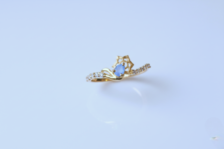 Starlit Blossom Aquamarine Ring