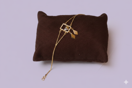 Stylish Gold Geometric Frame Tassel Bracelet