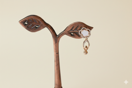 Elegant Rose Gold Clover Drop Earrings