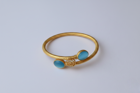 Heritage Turquoise Bangle – Classic Blue Stone Elegance