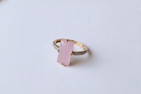 Blush Aura Rose Quartz Ring