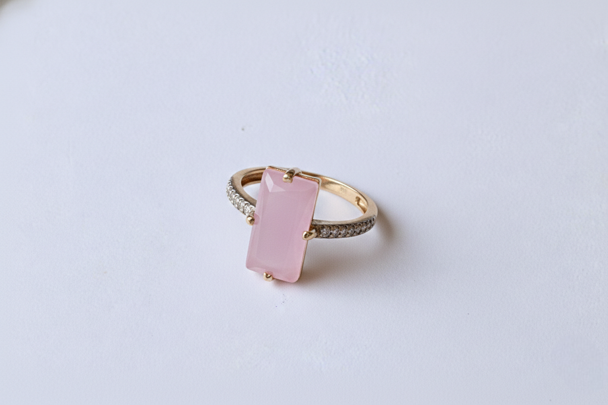 Blush Aura Rose Quartz Ring